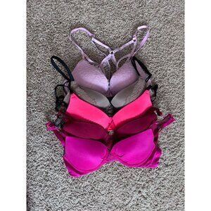 Victoria's Secret women's 32C lot of 5 push up underwire bras plunge very sexy